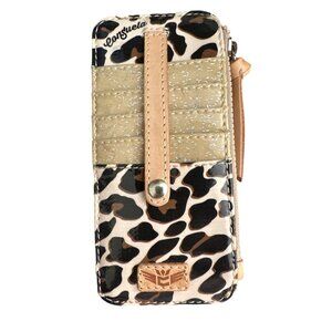 Consuela Leopard Print Card Holder Wallet With ID Window & Zipper Pouch